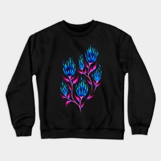 Fire Flower - Blue Pink Crewneck Sweatshirt